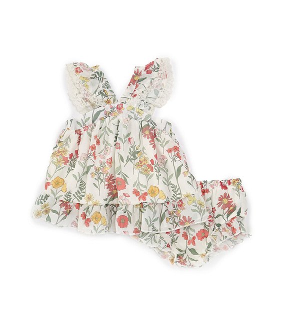 Floral Print Chiffon Dress / Bloomer Set