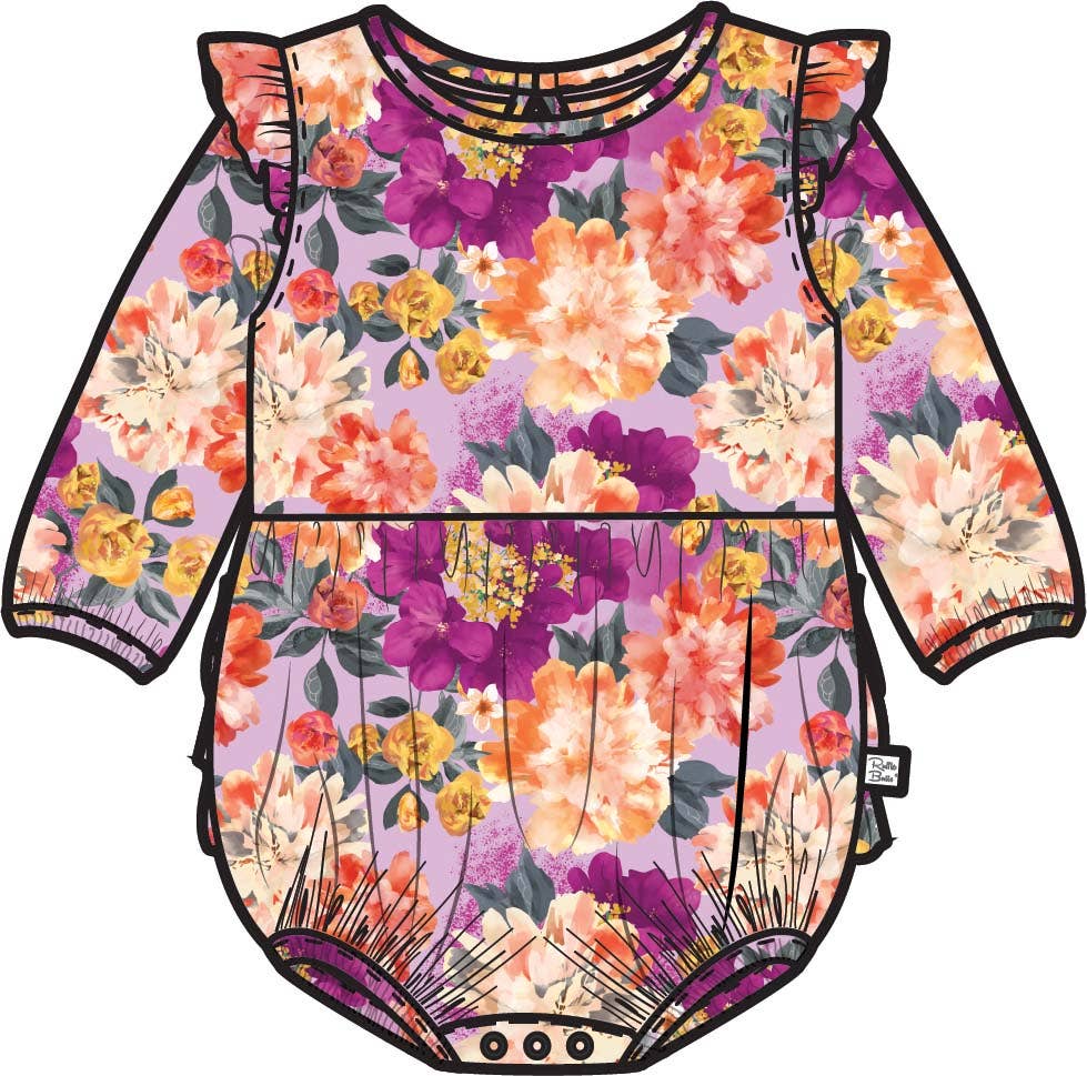 Lavender Valley L/S Flutter Bubble Romper