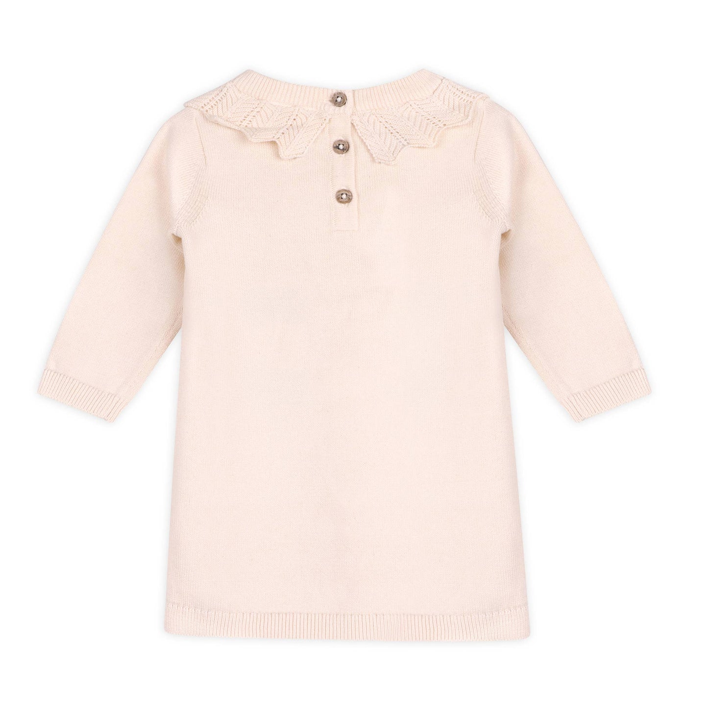 Emma Floral Embroidered Knit Baby Ruffle Dress (Organic)