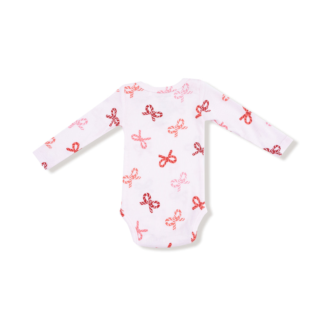 Long Sleeve Bodysuit - Candy Cane Bows