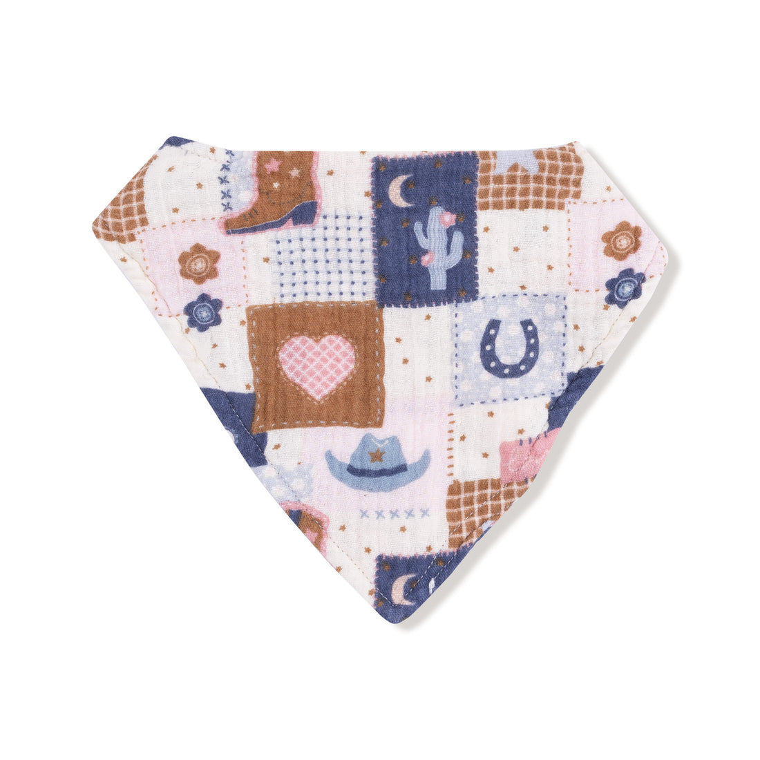 Muslin Bandana Bib - Patchwork Cowgirl
