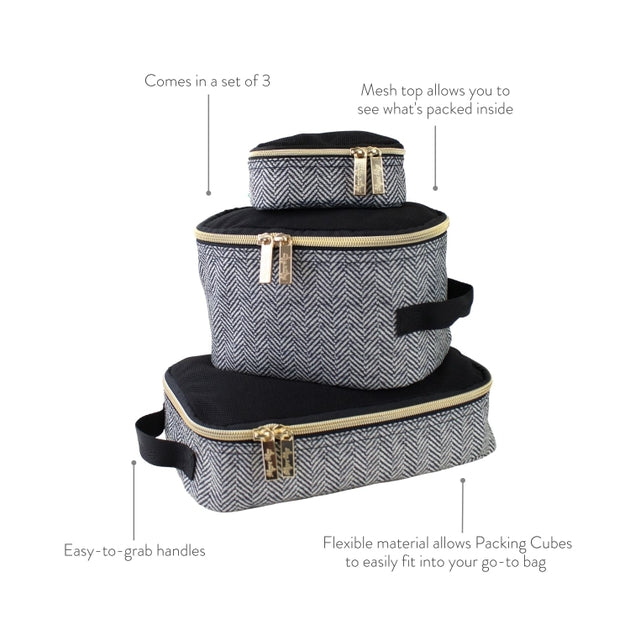 Black & Gold Pack Like a Boss™ Packing Cubes