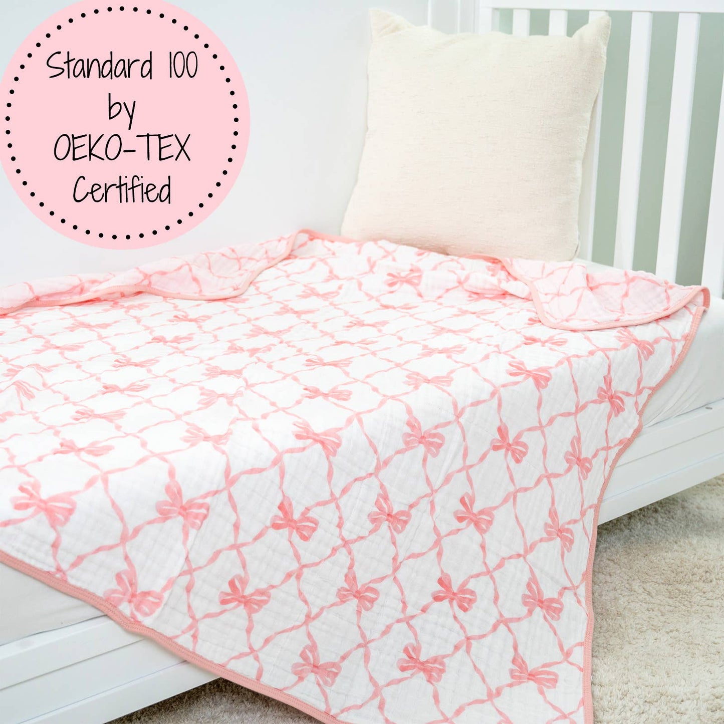 Beautiful Bows Baby Muslin Quilt