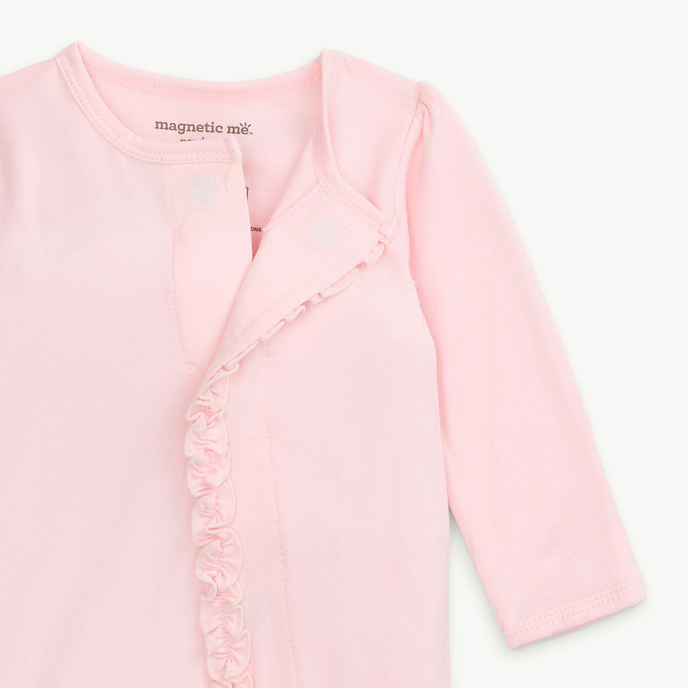 Magnetic Ruffle Footie - Pink Dogwood
