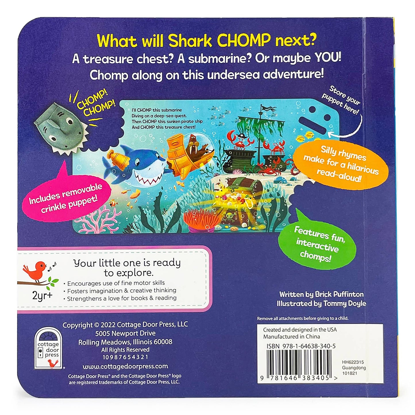 Chomp Chomp Shark Board Book with Finger Puppet