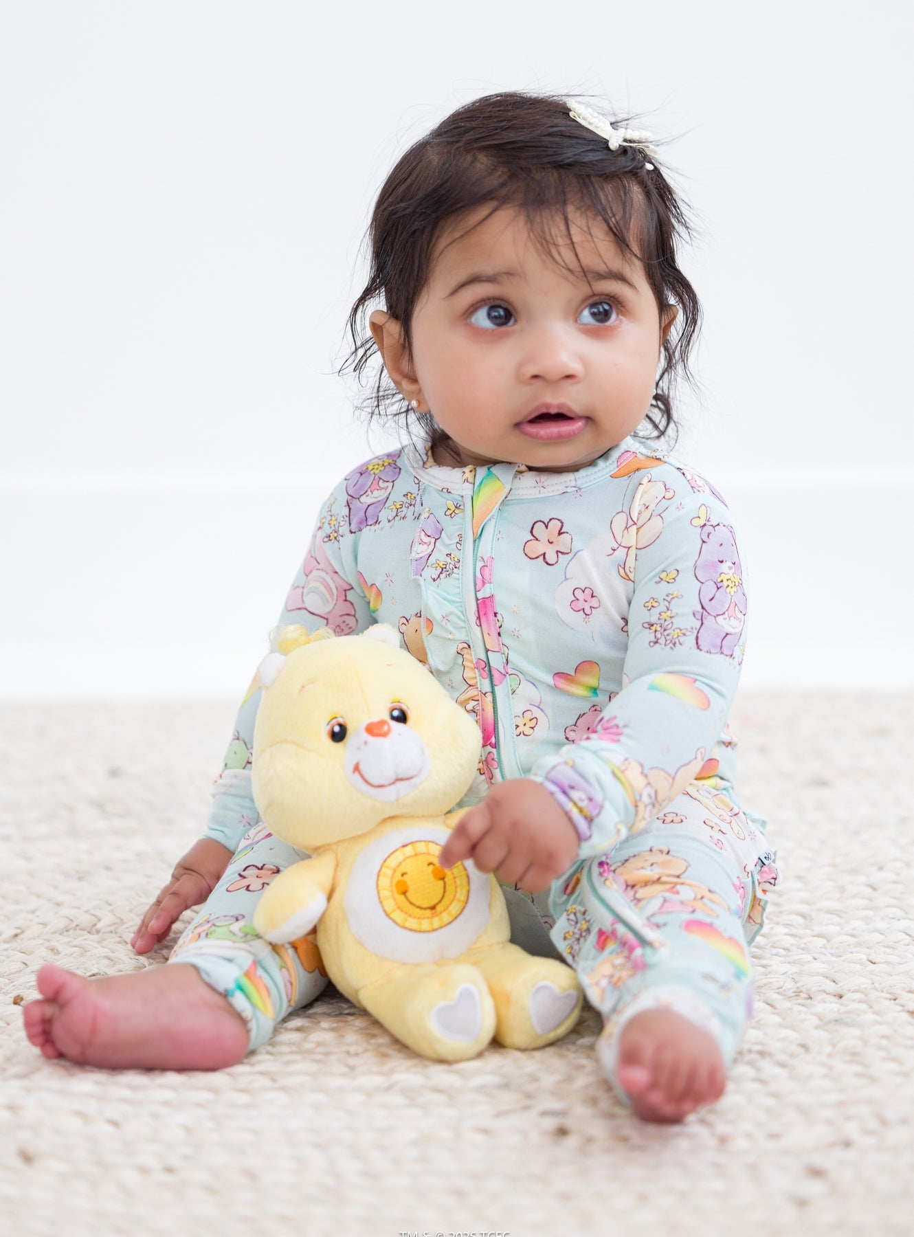 Care Bears Baby We Love Flowers Ruffle Convertible Romper