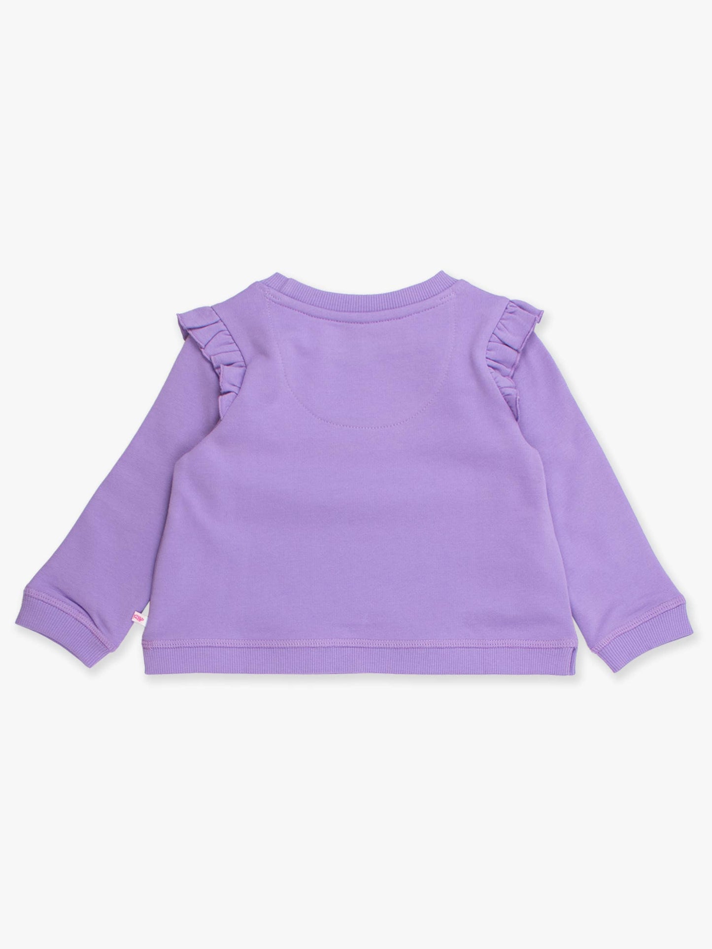 Girls Purple Twinkling Tree Bow Applique Flutter Sweatshirt