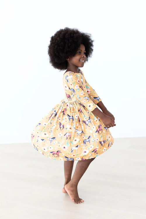 3/4 Sleeve Twirl Dress