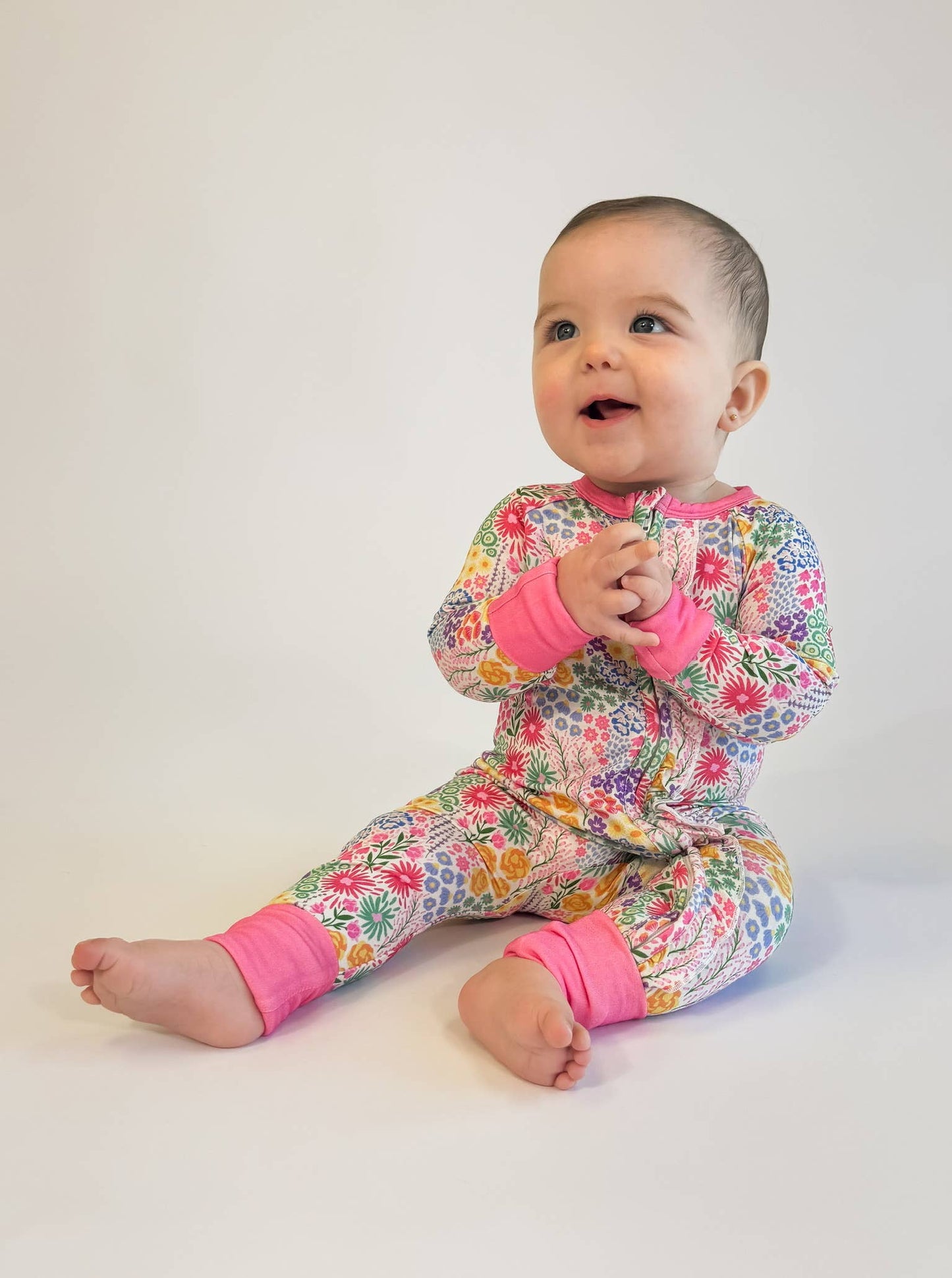 Flower Fields Ruffle Zip Pajamas