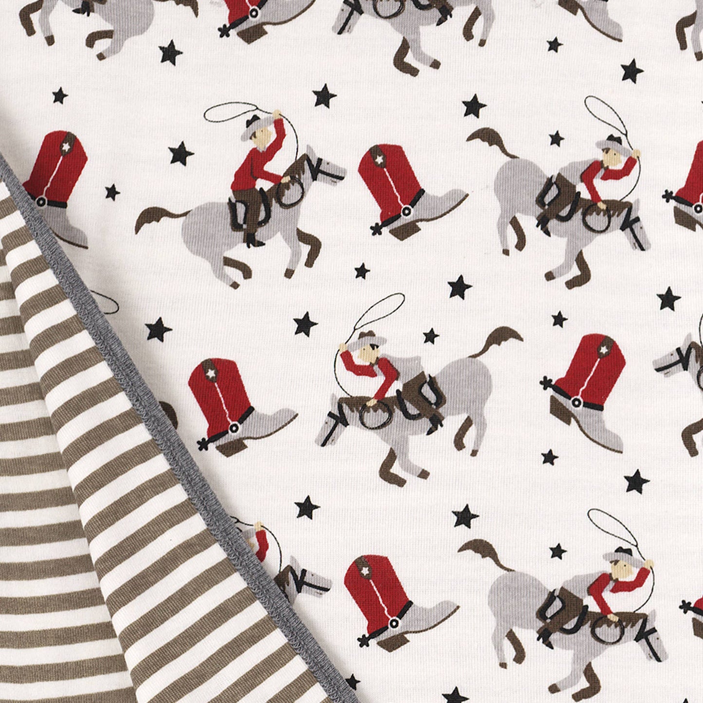 Baby Boy's Ride 'Em Cowboy Bamboo Zipper Romper