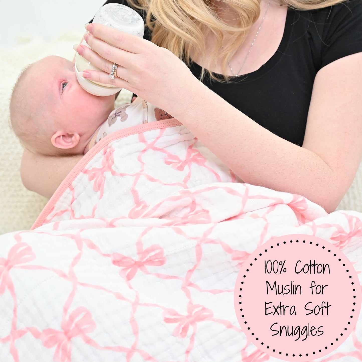 Beautiful Bows Baby Muslin Quilt