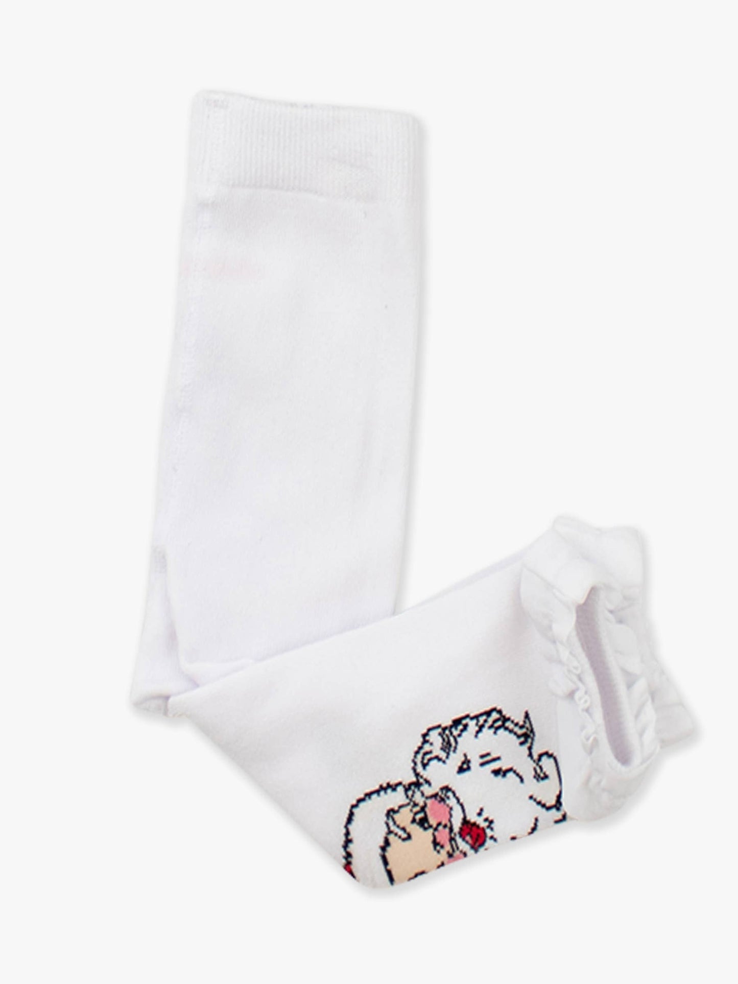 Girls Santa Joy Patterned Footless Ruffle Tights