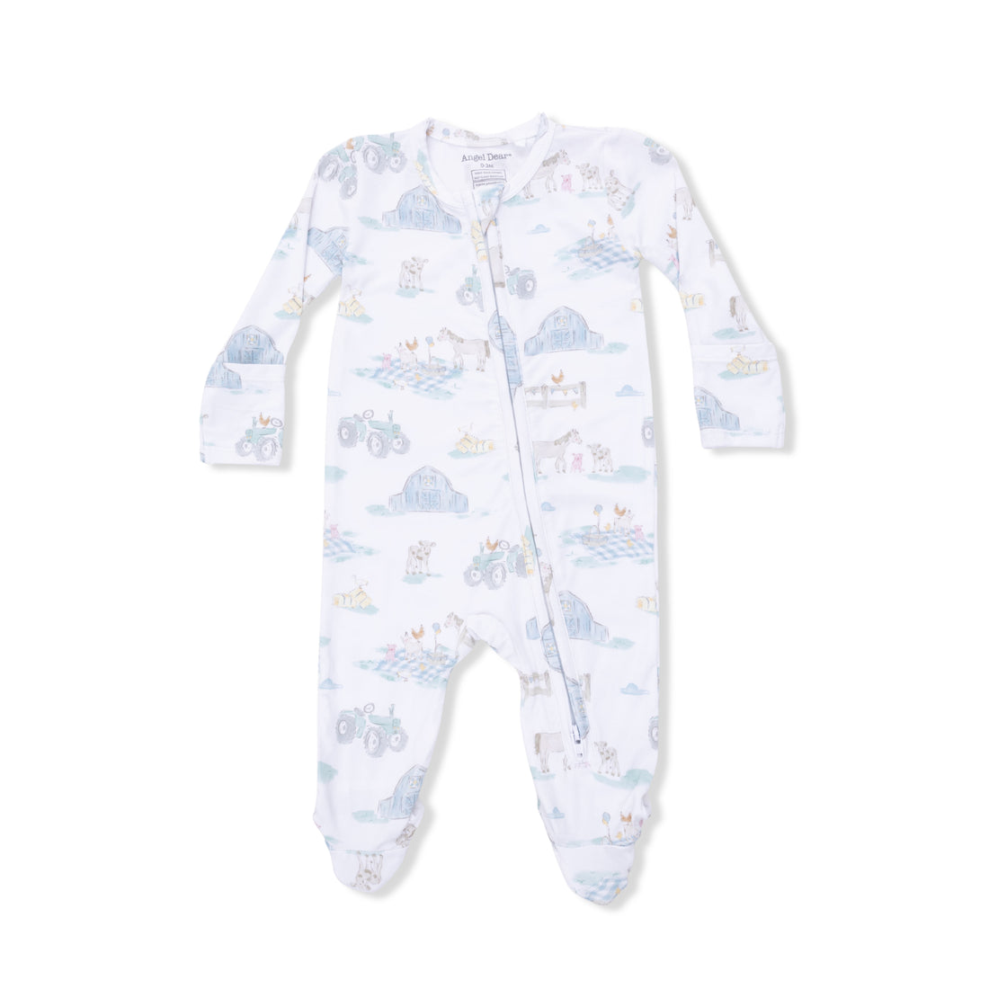 2 Way Zipper Footie - Farm Animal Party