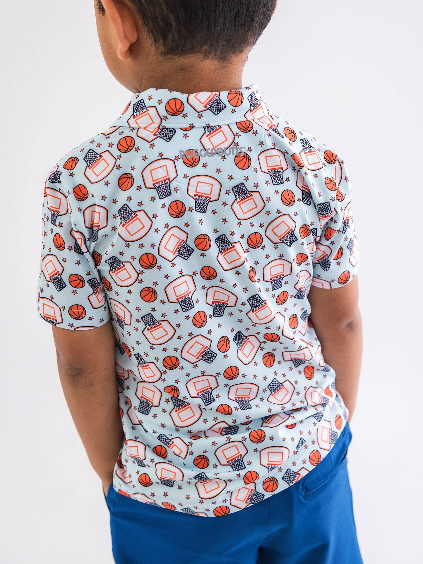 Boys Basketball Star Short Sleeve Polo