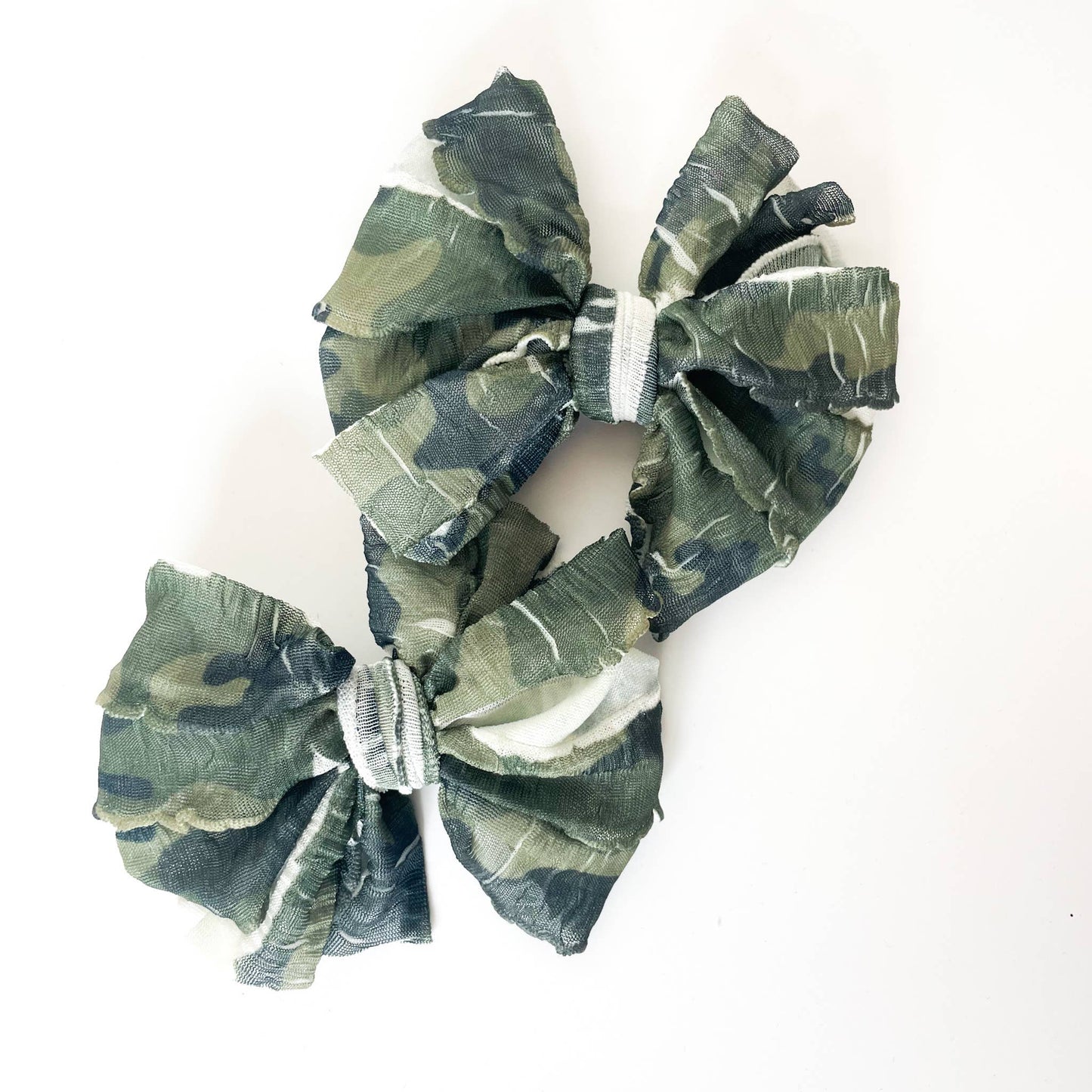 Ruffle Clip Set- Camo