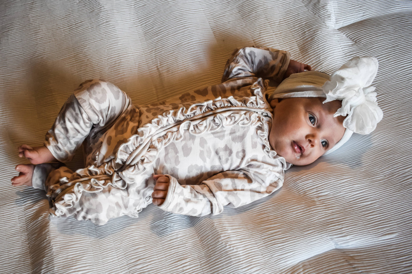 Natural Leopard | Convertible Two Way Zip Footie