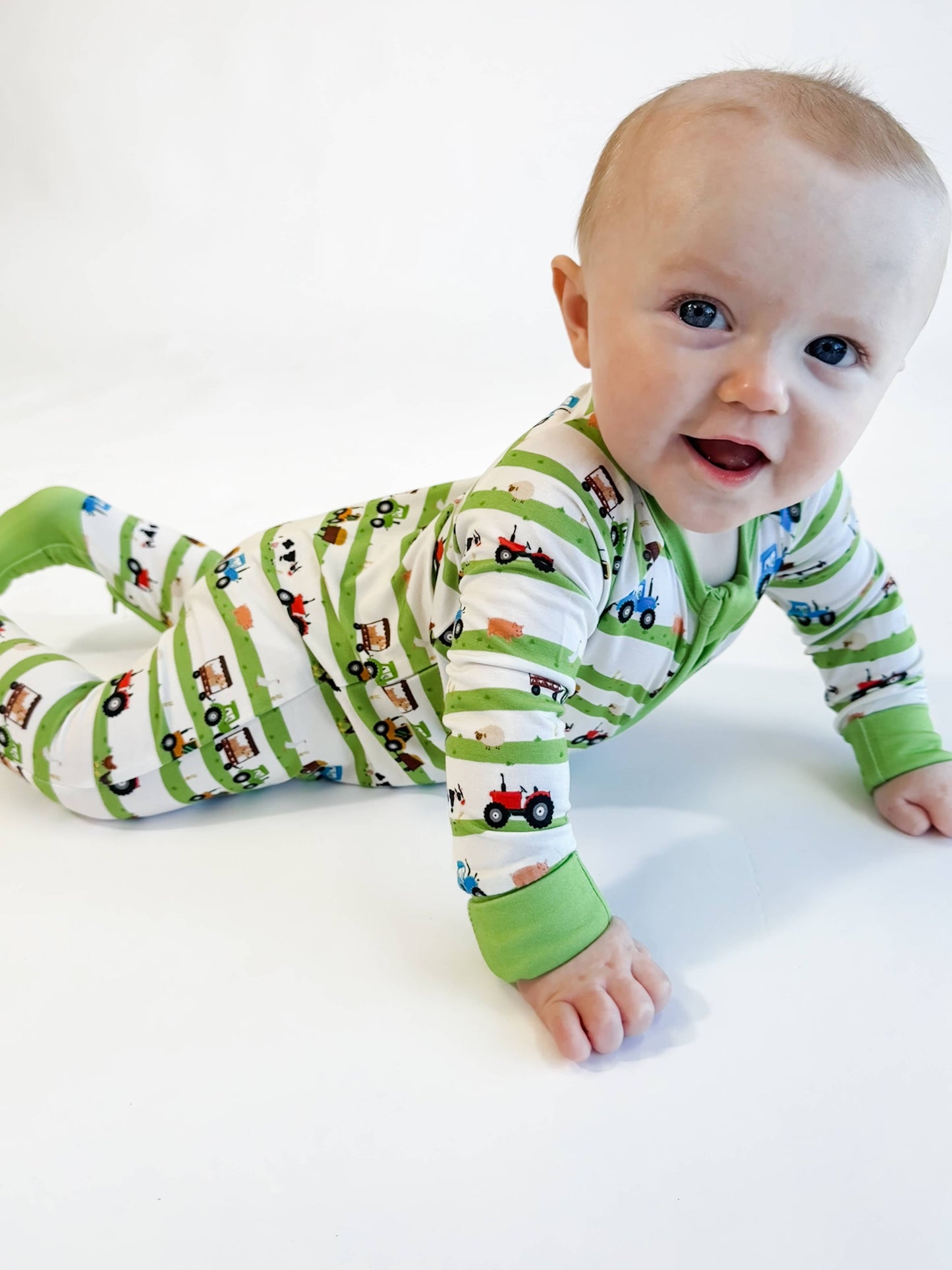 Farm Stripes Zip Pajamas