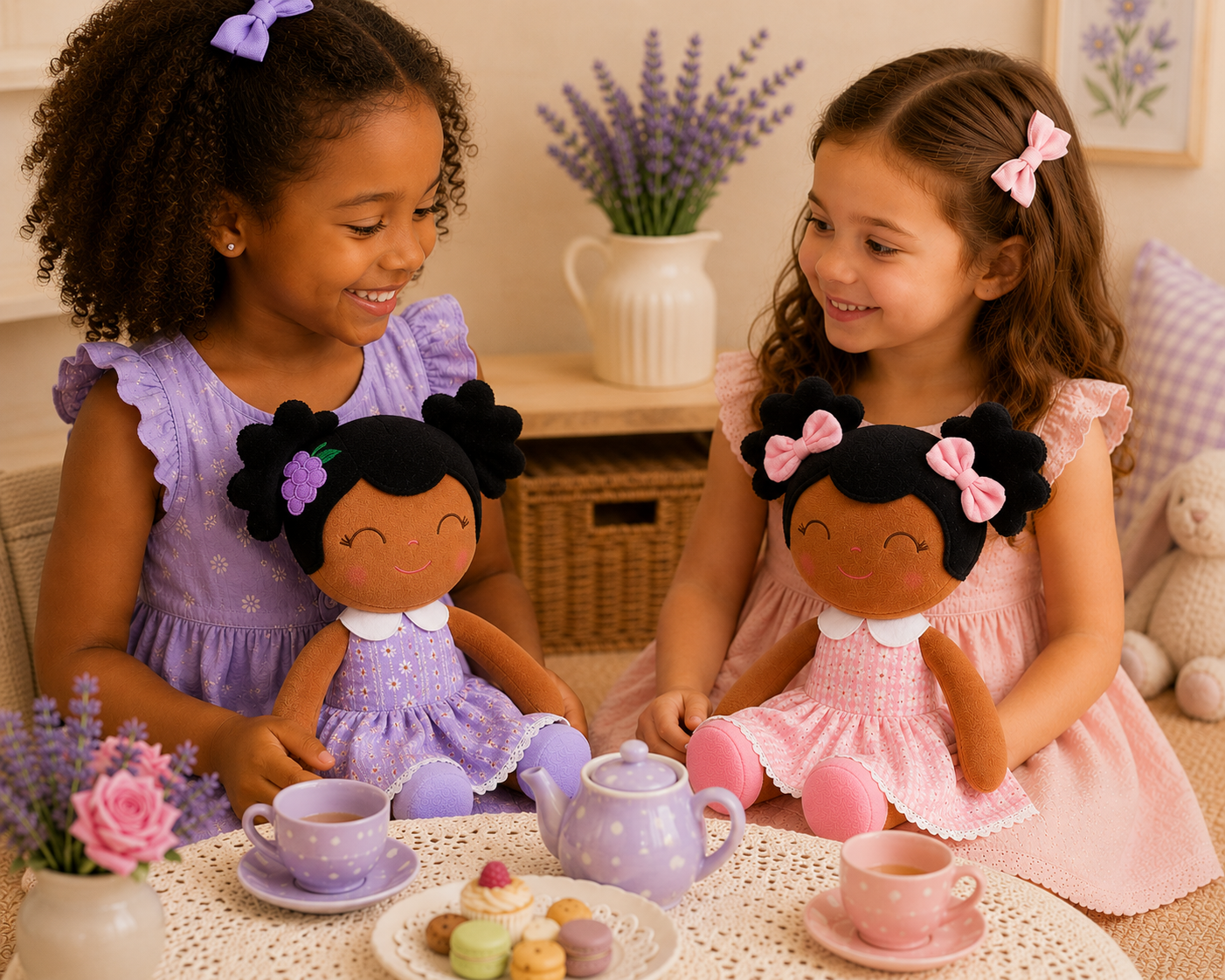 16" Keepsake Plush Doll - African American Pink Dress