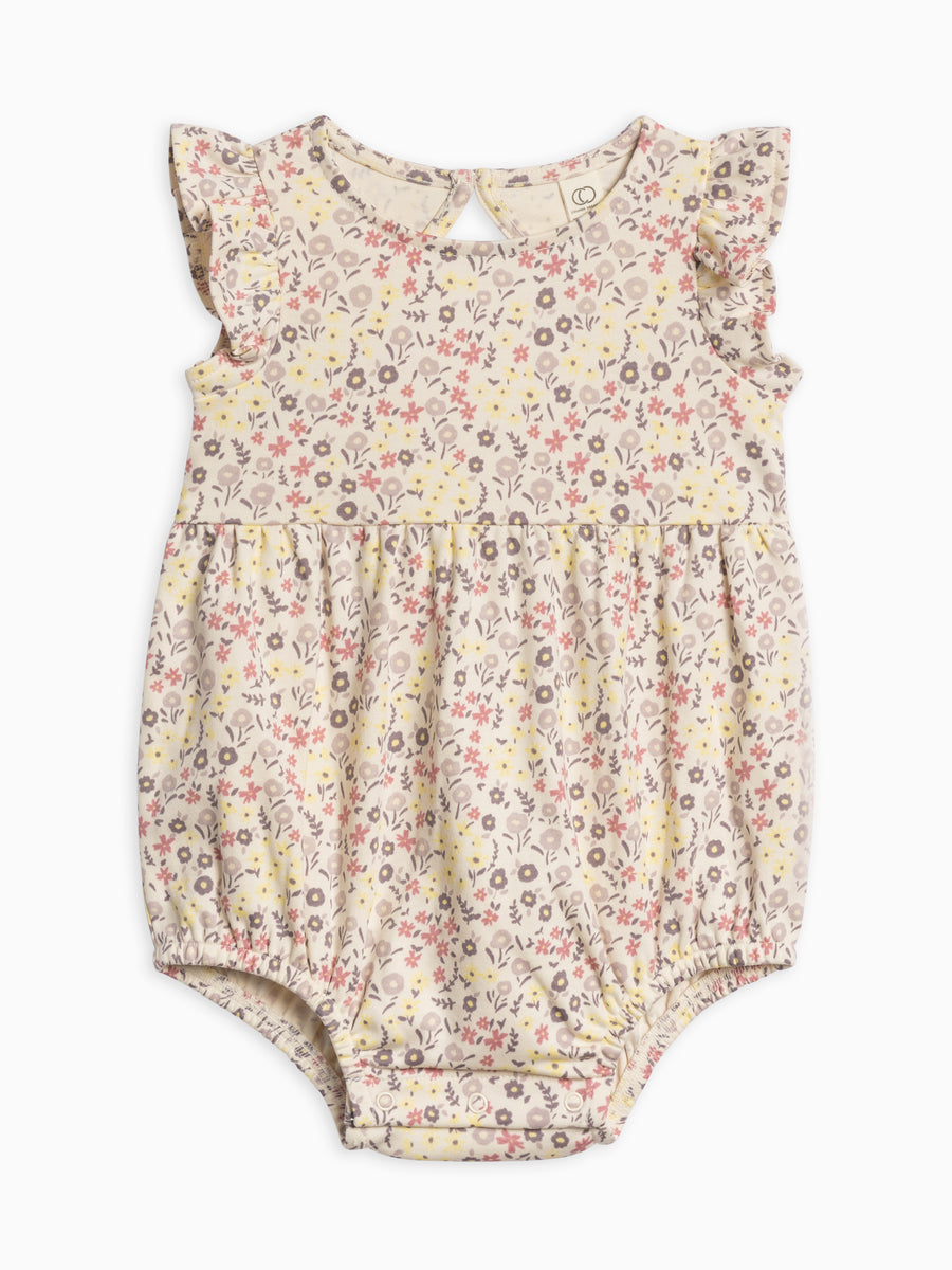 Organic Baby Sommer Romper - Giada Floral / Lilla
