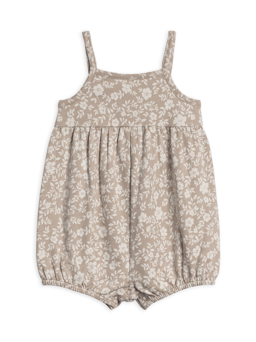 Organic Baby Sosi Tank Romper - Nicola Floral / Beige