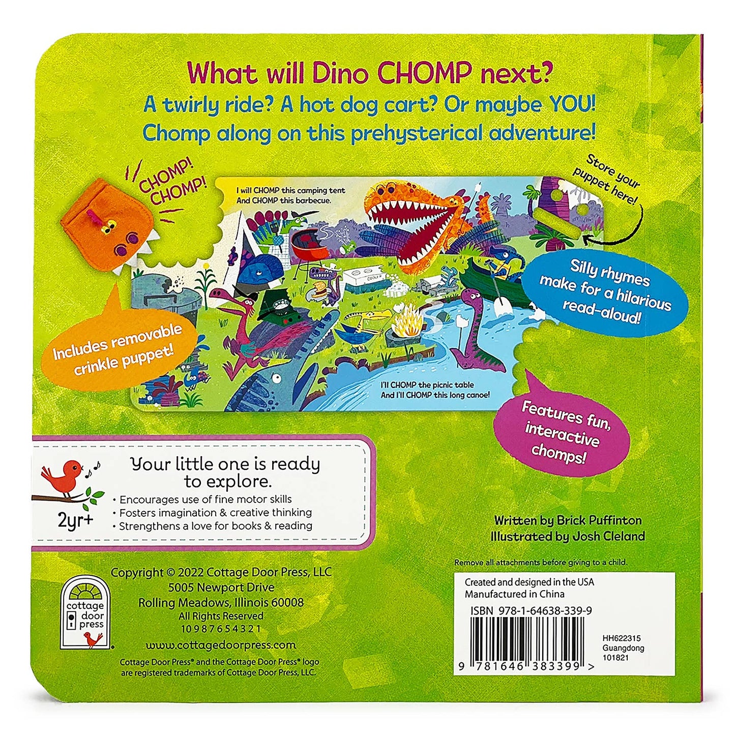 Chomp Chomp Dino Board Book with Finger Puppet