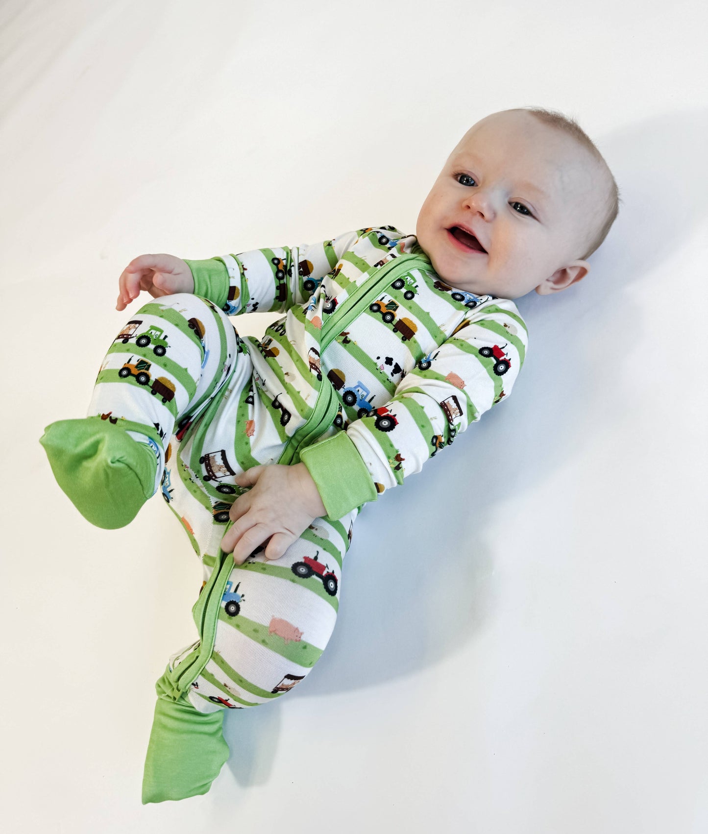 Farm Stripes Zip Pajamas