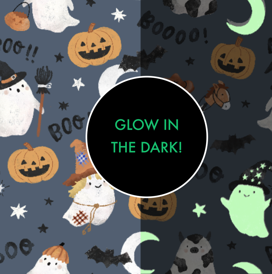 Zipper Footie - Costumed Ghosts - Glow in the Dark