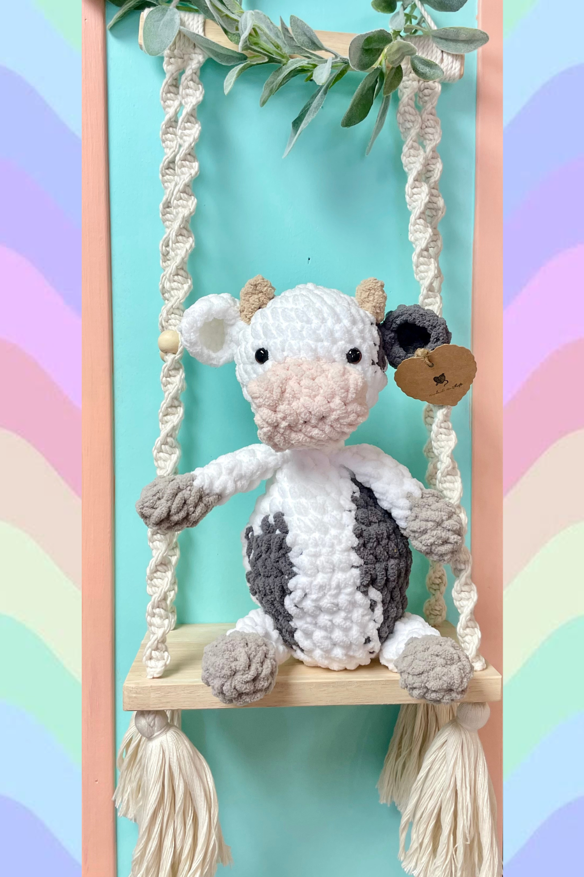 Handmade Heartbeat Gray Cow