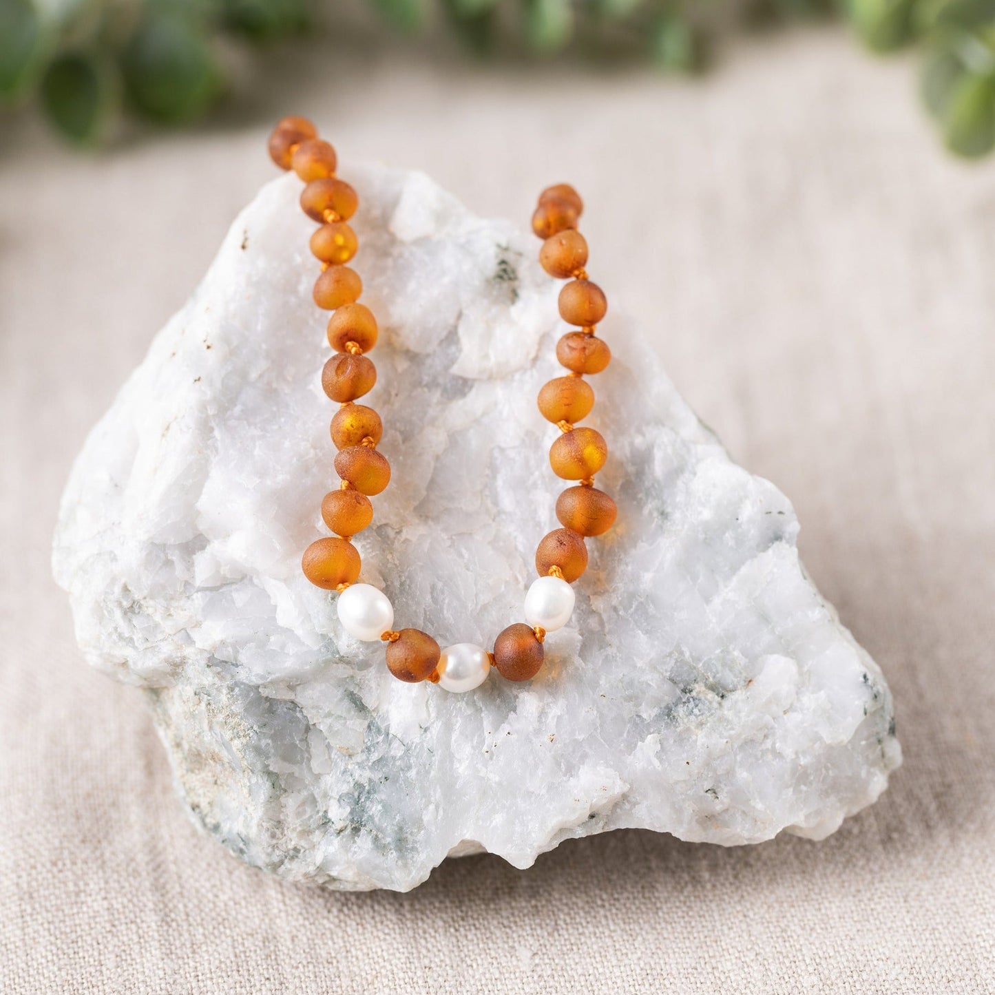 Genuine Gemstone + Baltic Amber Jewelry