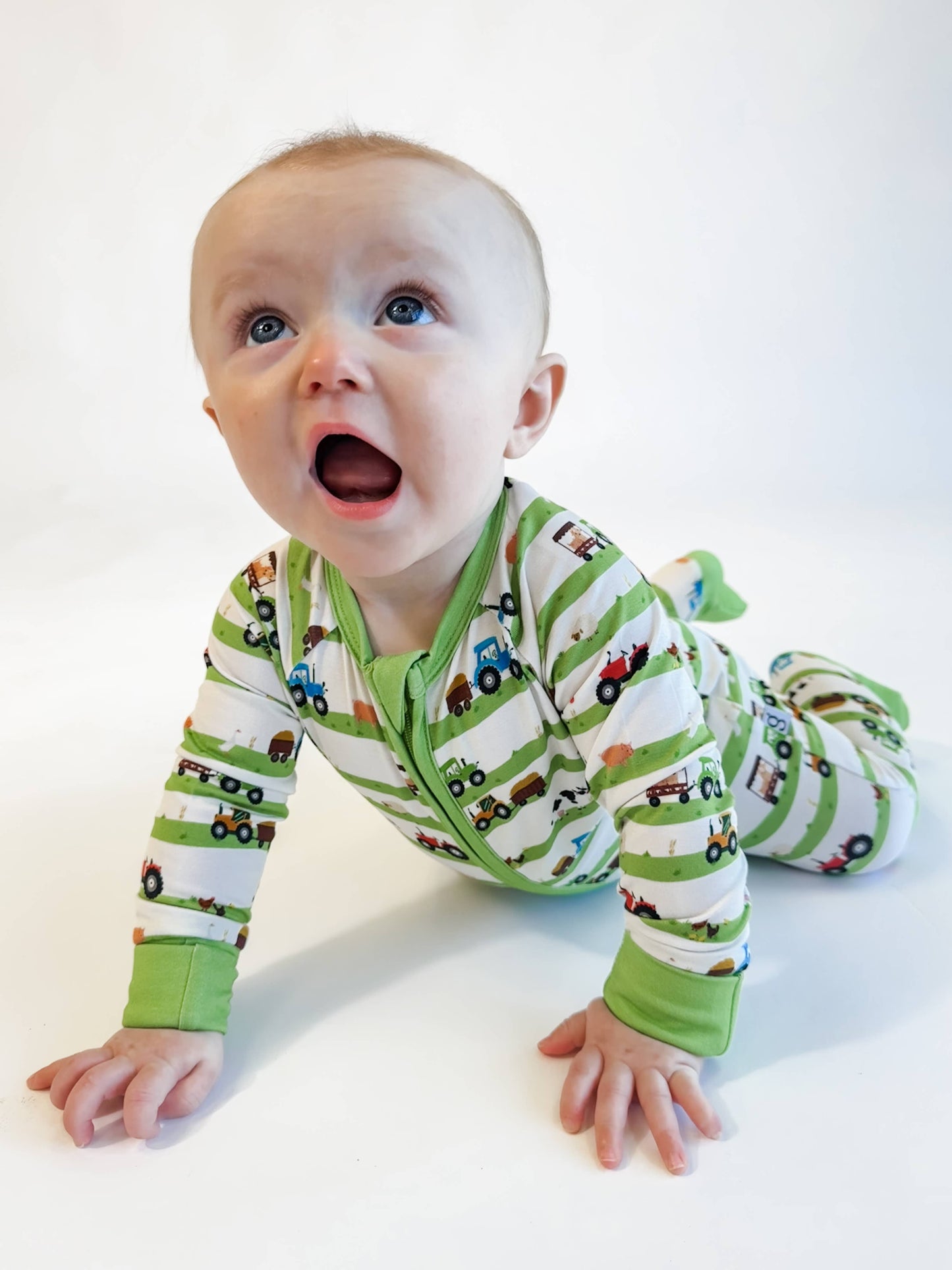 Farm Stripes Zip Pajamas