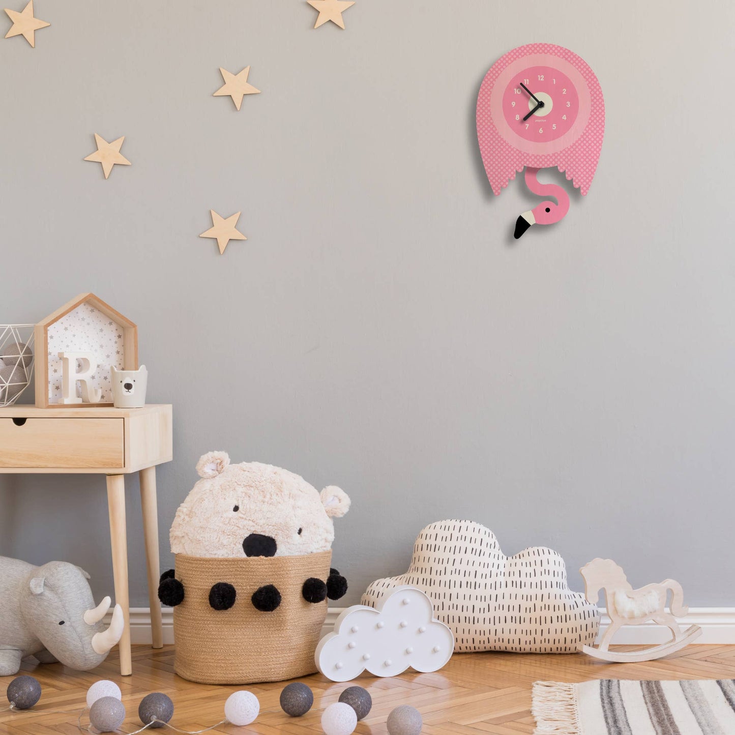 Flamingo Pendulum Clock - Wood