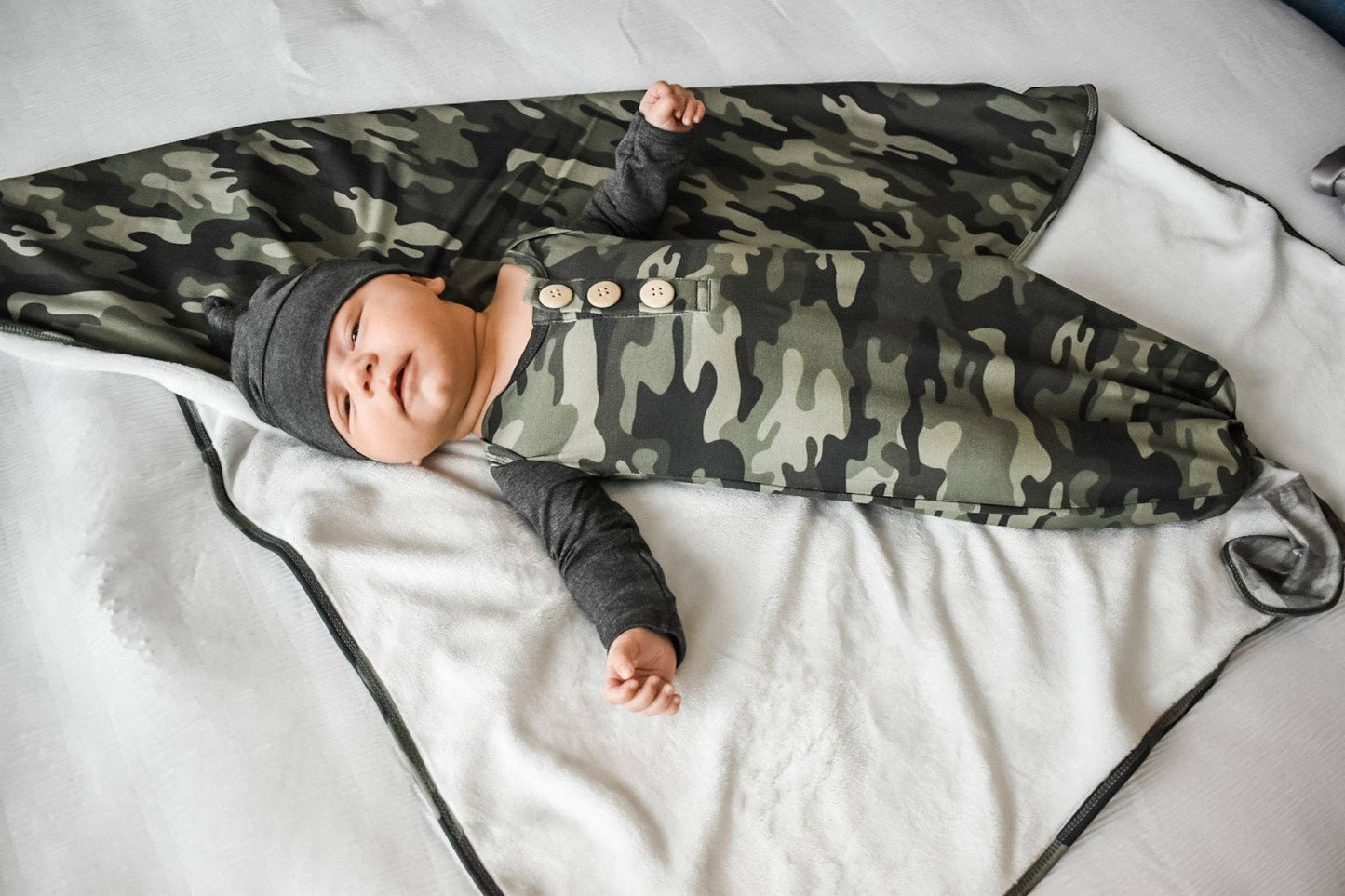 Camo | Knot Gown & Hat Set