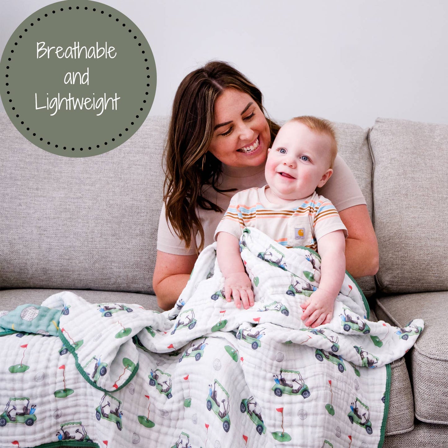 Golf A Round Baby Muslin Quilt