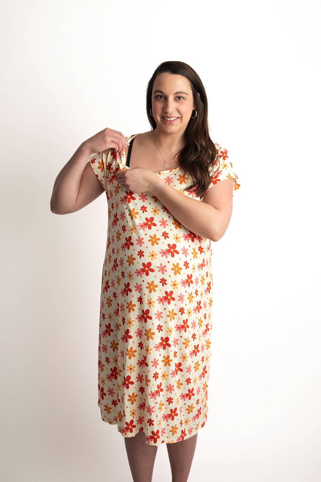 Groovy Floral Maternity Mommy Labor & Delivery/ Nursing Gown