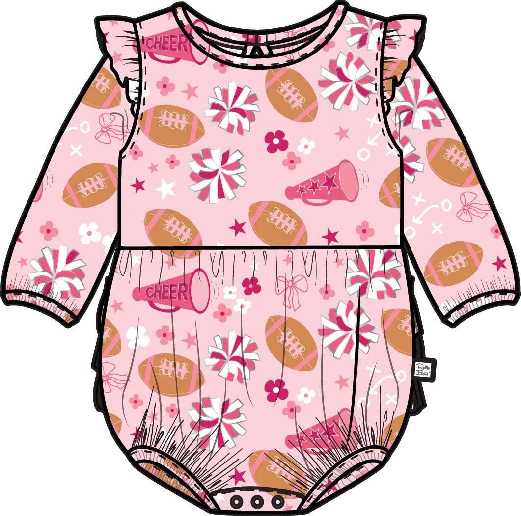 Spirit Squad Football L/S Flutter Bubble Romper