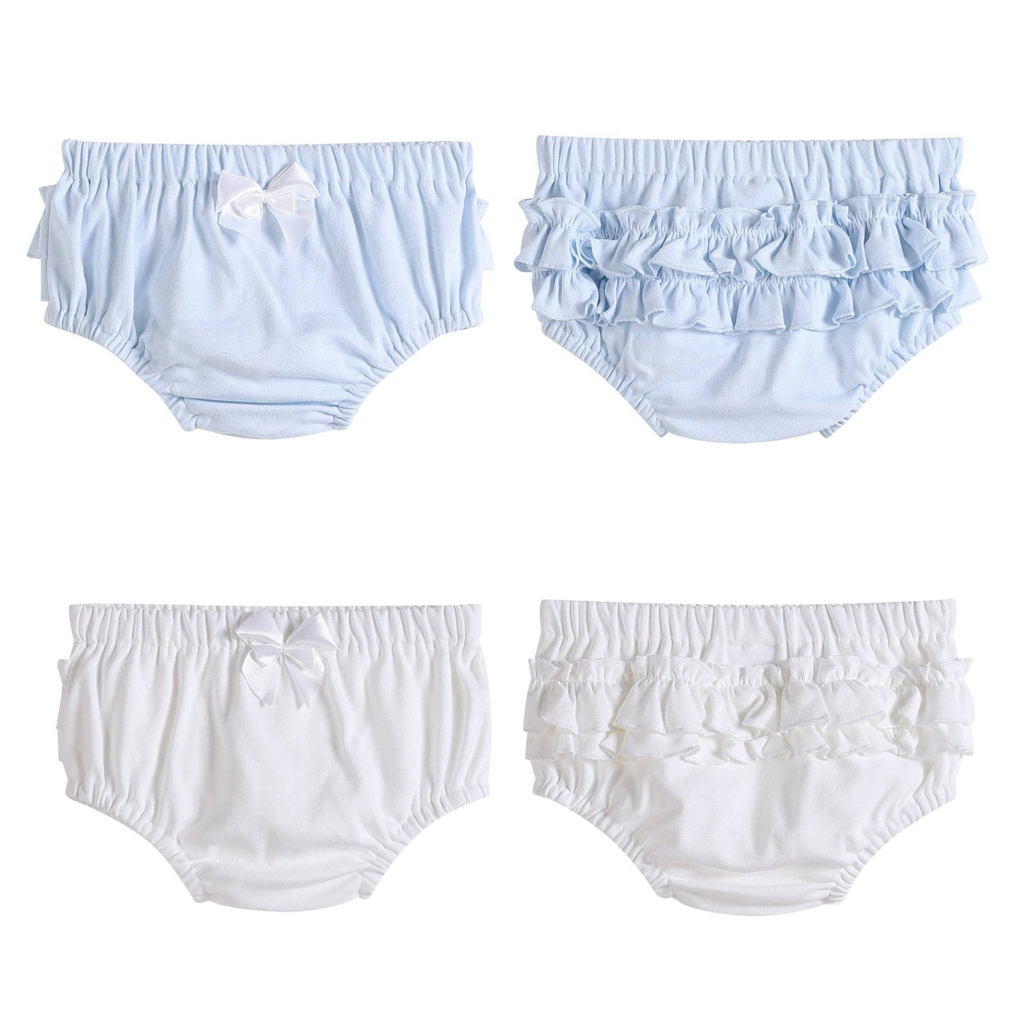 2 pc Light Blue and White Baby Bloomers