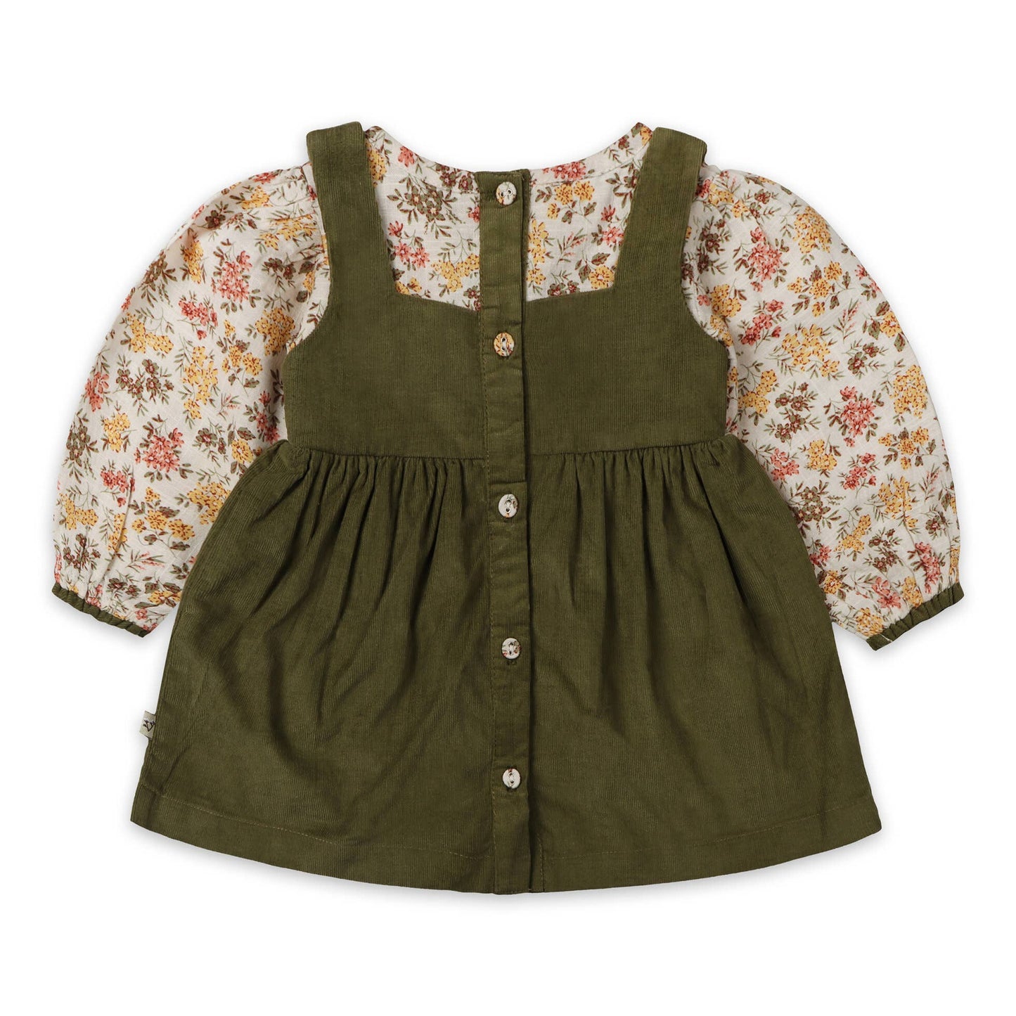 Lilith Floral Baby Pinafore Dress & Bloomer (Organic Cotton)