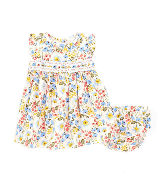 Flutter Sleeve Floral Dress
