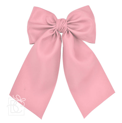 Opaque Satin Bow w/Tails on Alligator Clip