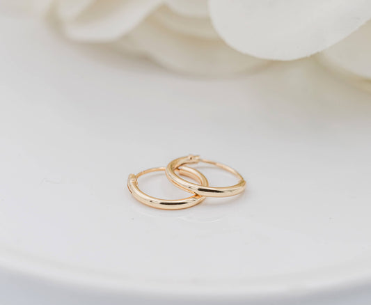 14K Gold-Plated Endless Hoop Earring for Children and Babies