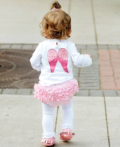 Baby Girls Baby Pink Woven RuffleButt Bloomer