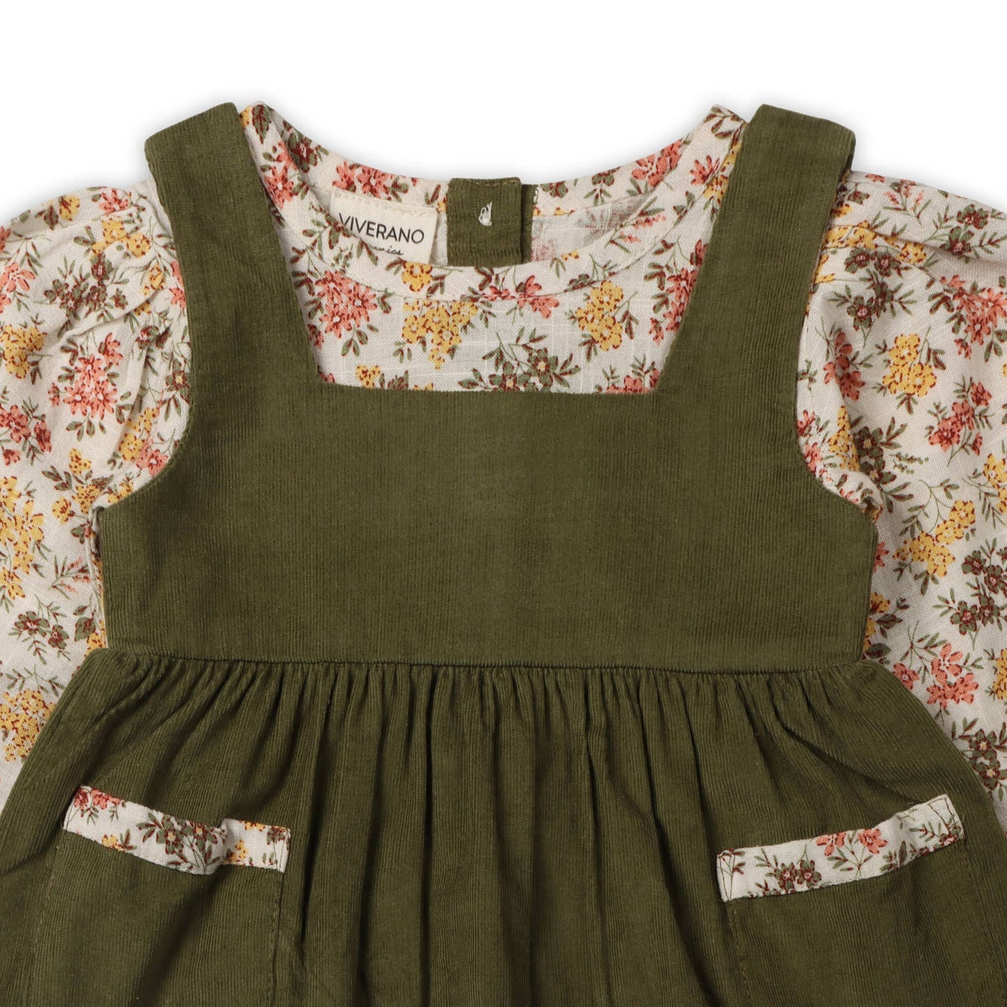 Lilith Floral Baby Pinafore Dress & Bloomer (Organic Cotton)