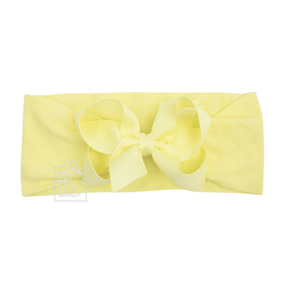 Wide Headband w/Classic Grossgrain Bow