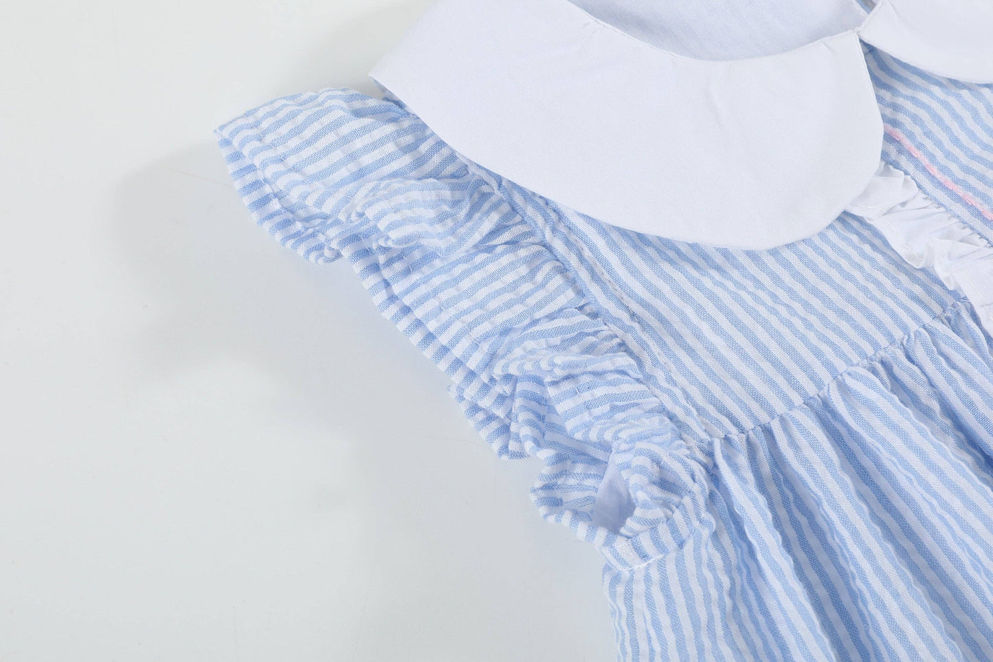 Blue and Pink Bow Ruffle Dress