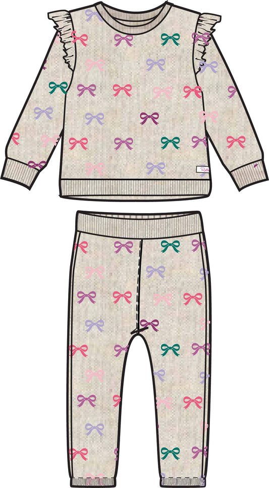 Ribbons Flutter Sweatshirt Jogger Set