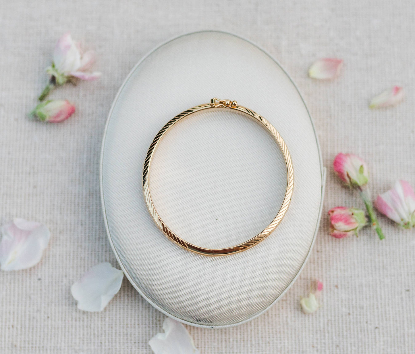 14K Gold-Plated Etched Baby Bangle
