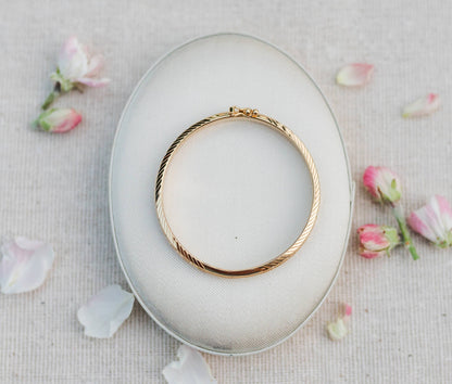 14K Gold-Plated Etched Baby Bangle