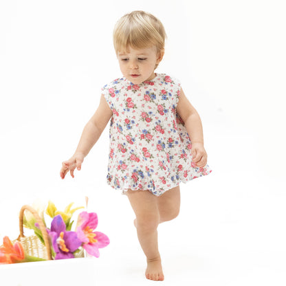 Cabbage Roses - Ruffle Back Top and Bloomer
