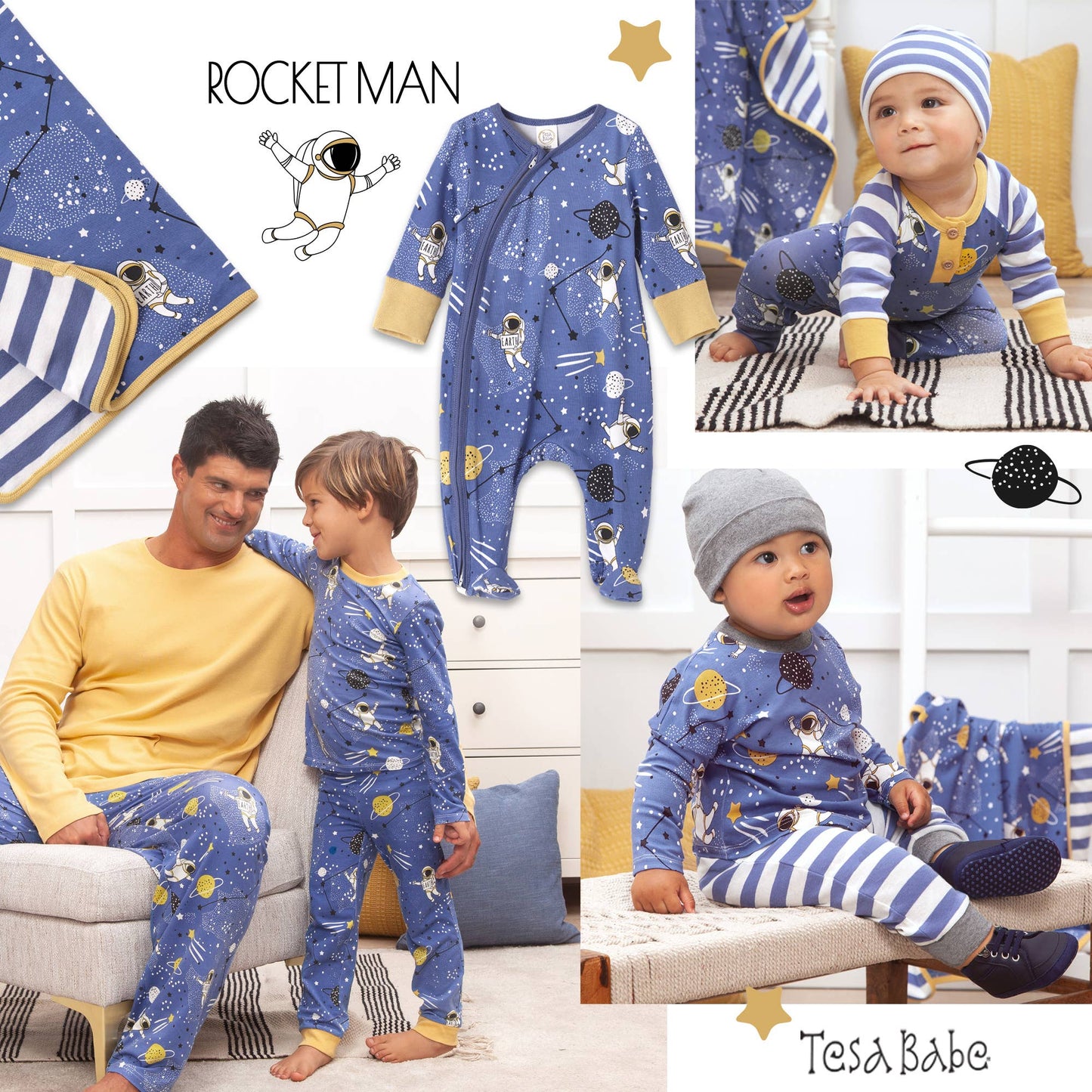 Baby Boy's Rocketman Bamboo Romper
