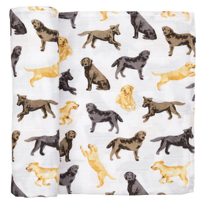 Lab Swaddle and Rattle Set